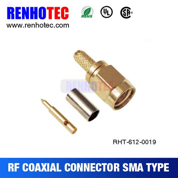 SMA Plug Quick Crimp Cable RF Tube Connectors for RG174